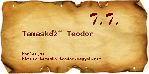 Tamaskó Teodor névjegykártya